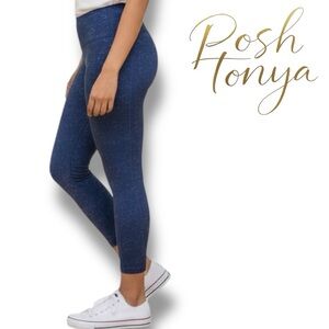 Athleta Girl Leggings Stash Your Treasures Blue Speckled Splatter Paint Size L